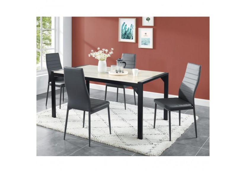 Lot de 6 chaises SAM simili gris pieds métal