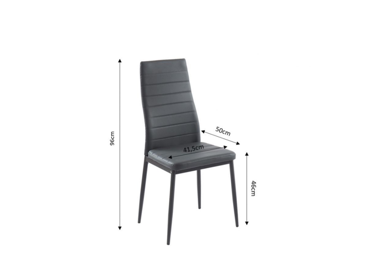 Lot de 6 chaises SAM simili gris pieds métal