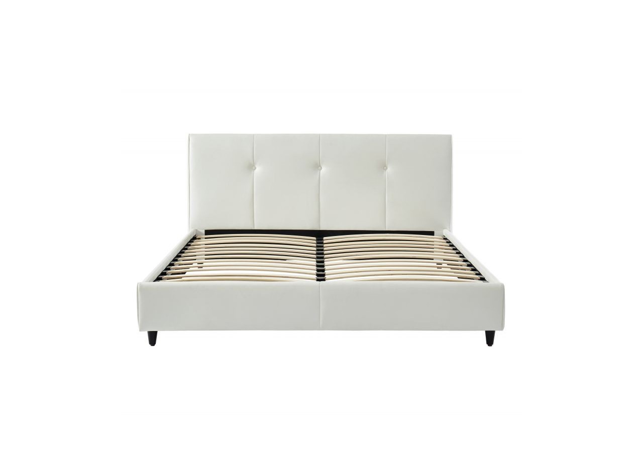 Lit SEGURA simili blanc 140x190 sommier inclus