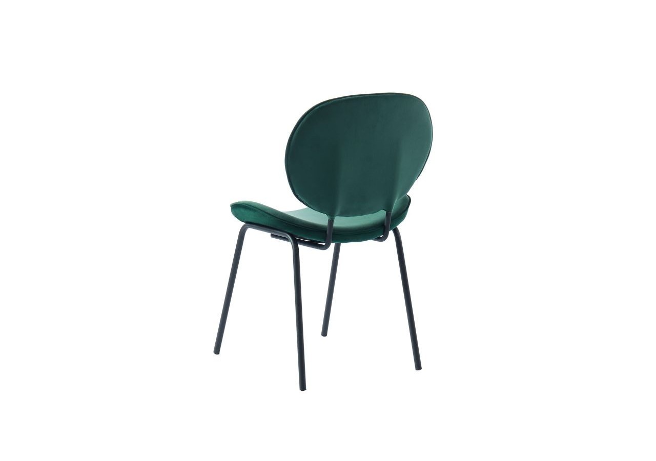 Lot de 2 chaises SHEILA velours vert pieds métal noir