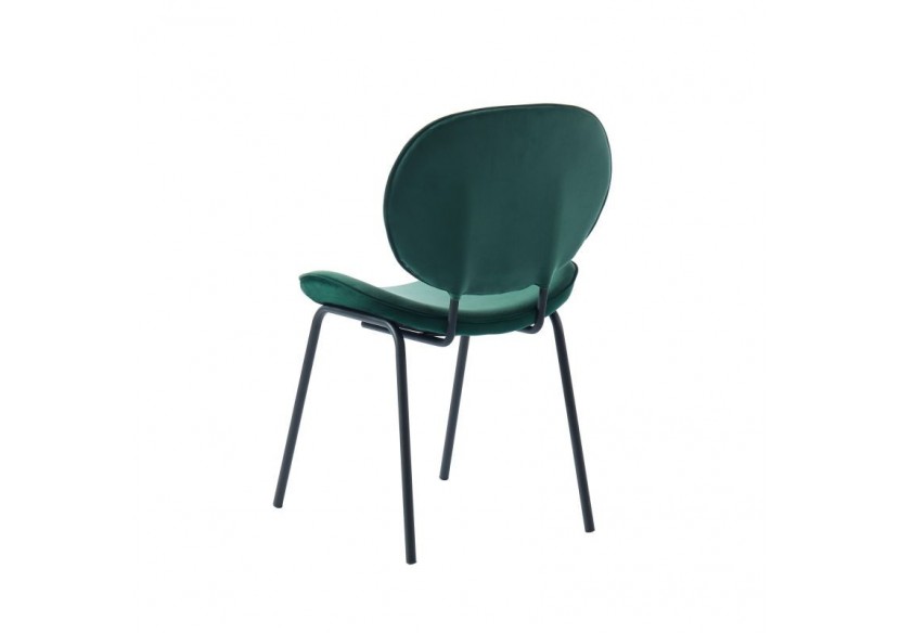Lot de 2 chaises SHEILA velours vert pieds métal noir