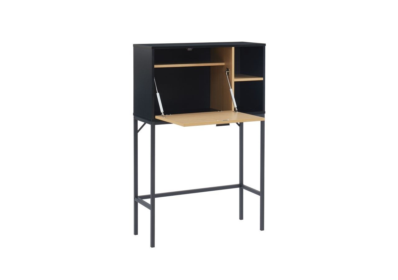 Secrétaire SMART noir et effet chêne 75cm