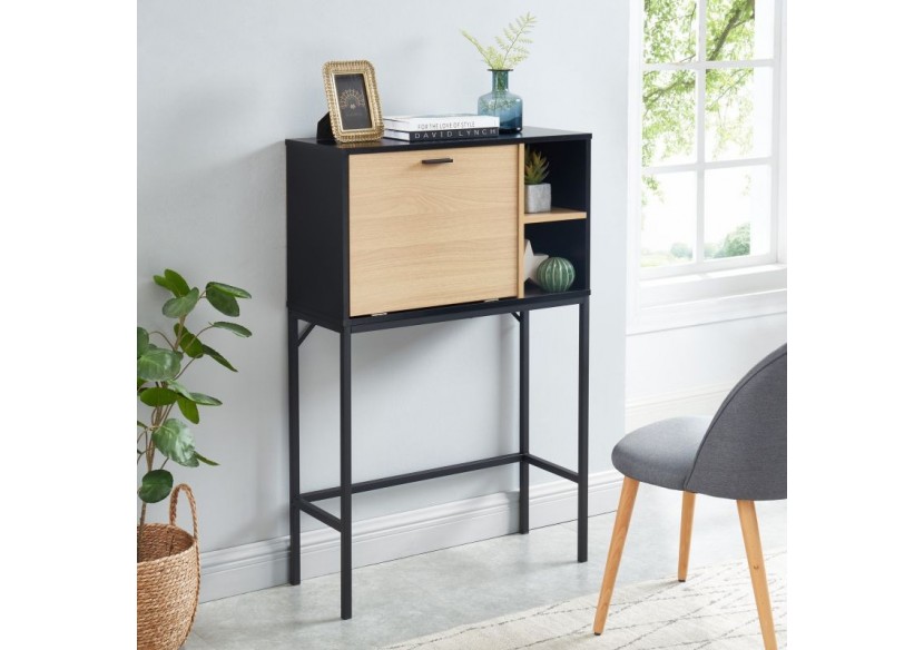 Secrétaire SMART noir et effet chêne 75cm