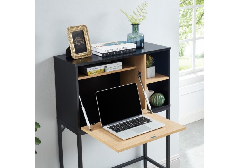 Secrétaire SMART noir et effet chêne 75cm