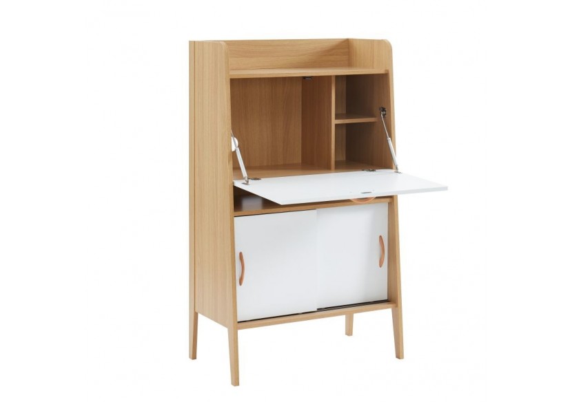 Secrétaire SMART blanc et effet chêne 75cm