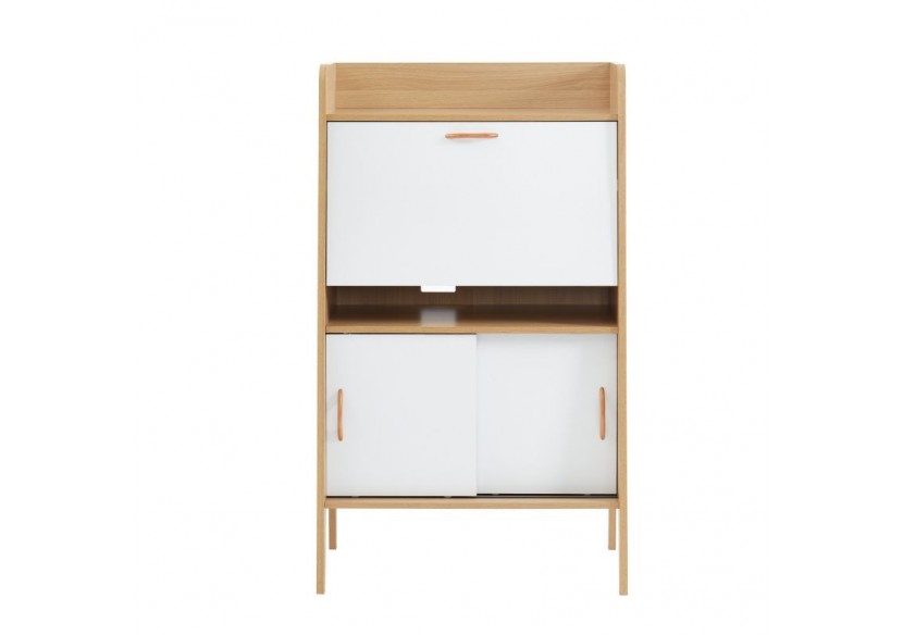 Secrétaire SMART blanc et effet chêne 75cm