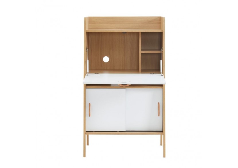 Secrétaire SMART blanc et effet chêne 75cm