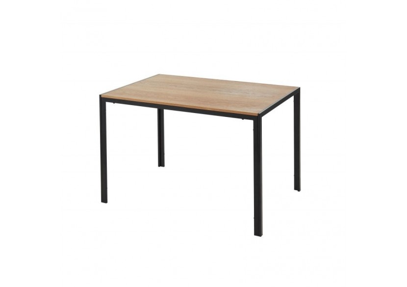 Table de séjour SOHO placage bois et métal noir 120cm