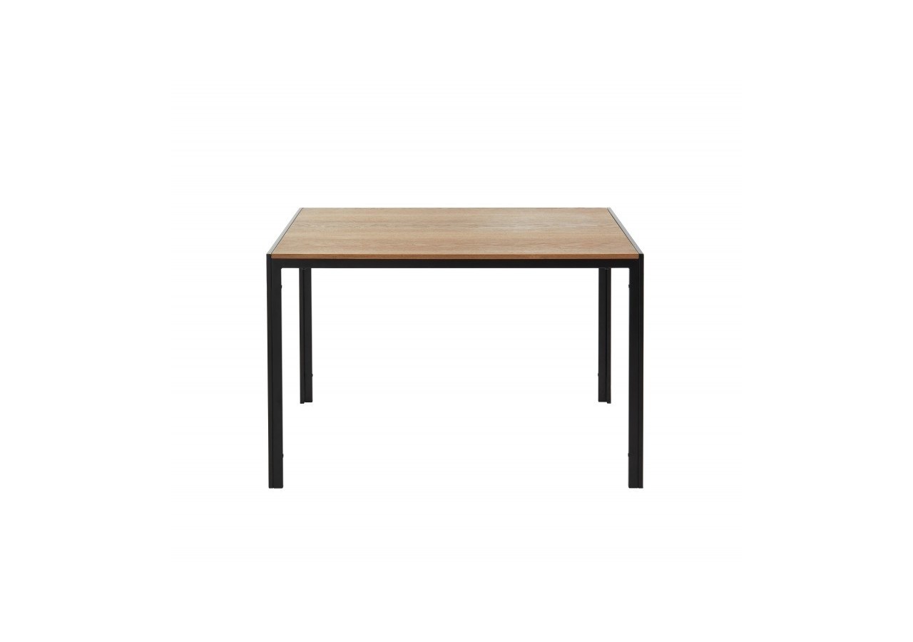 Table de séjour SOHO placage bois et métal noir 120cm