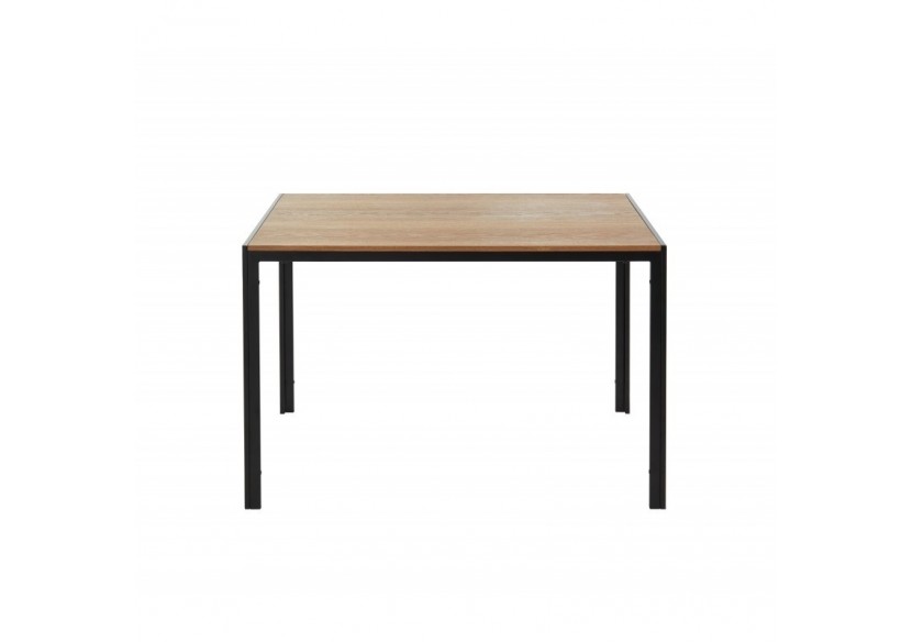 Table de séjour SOHO placage bois et métal noir 120cm