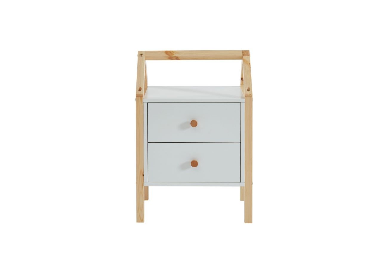 Table de chevet TINY blanc 2 tiroirs