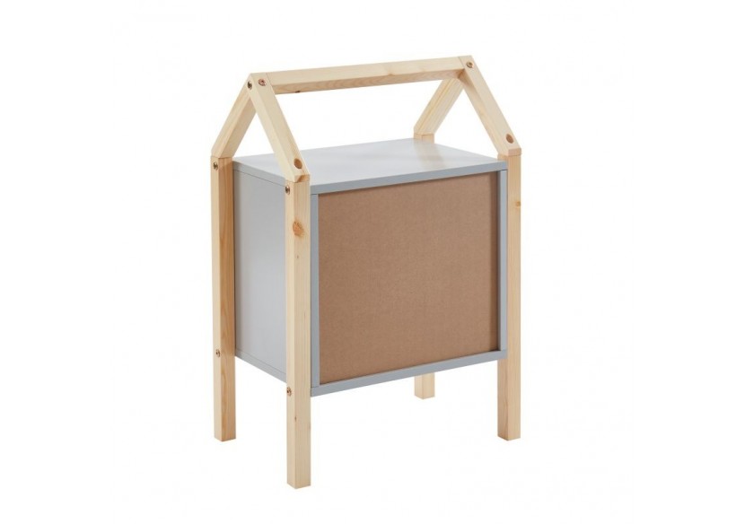 Table de chevet TINY gris 2 tiroirs