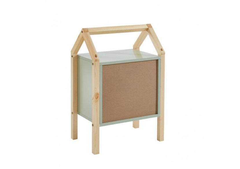 Table de chevet TINY vert 2 tiroirs