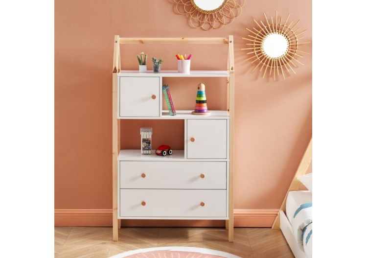 Commode TINY blanc 2 portes et 2 tiroirs 80cm 2