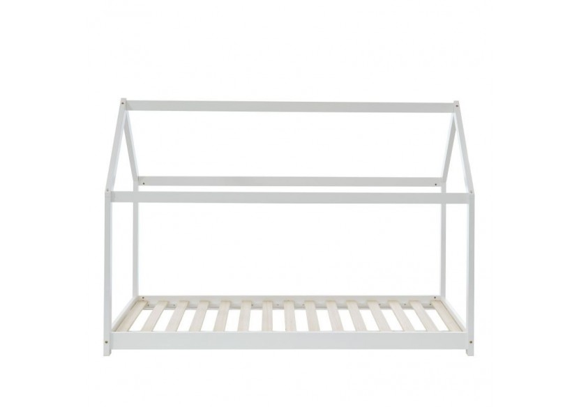 Lit enfant cabane TINY pin blanc 90x190 sommier inclus