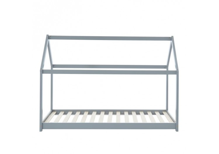 Lit enfant cabane TINY pin gris 90x190 sommier inclus
