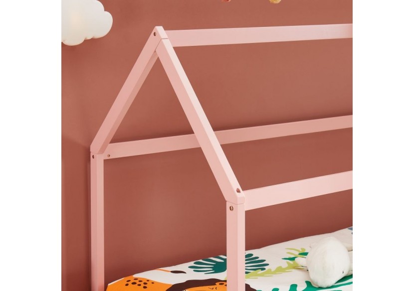 Lit enfant cabane TINY pin rose 90x190 sommier inclus Lit enfant cabane TINY pin rose 90x190 sommier inclus