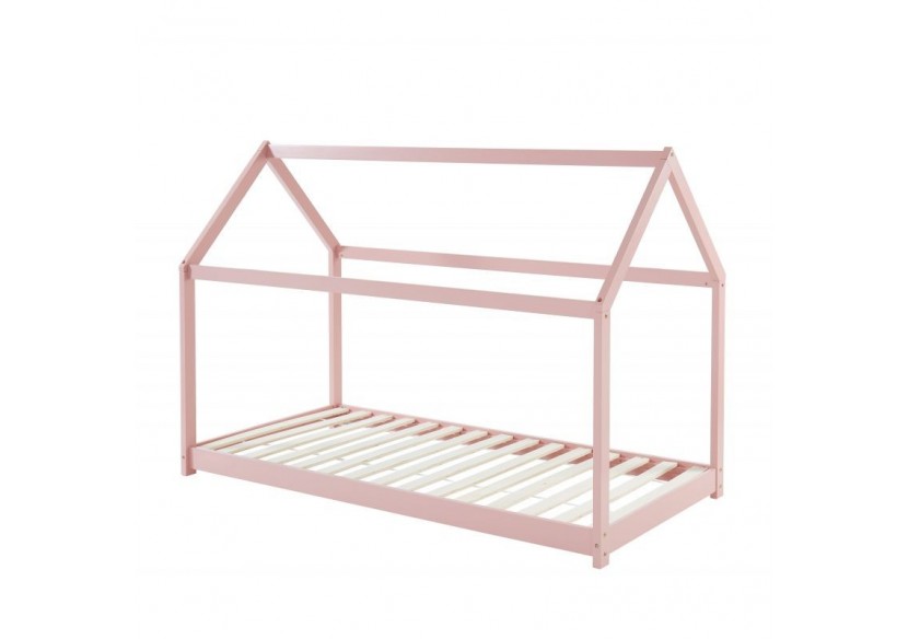 Lit enfant cabane TINY pin rose 90x190 sommier inclus Lit enfant cabane TINY pin rose 90x190 sommier inclus