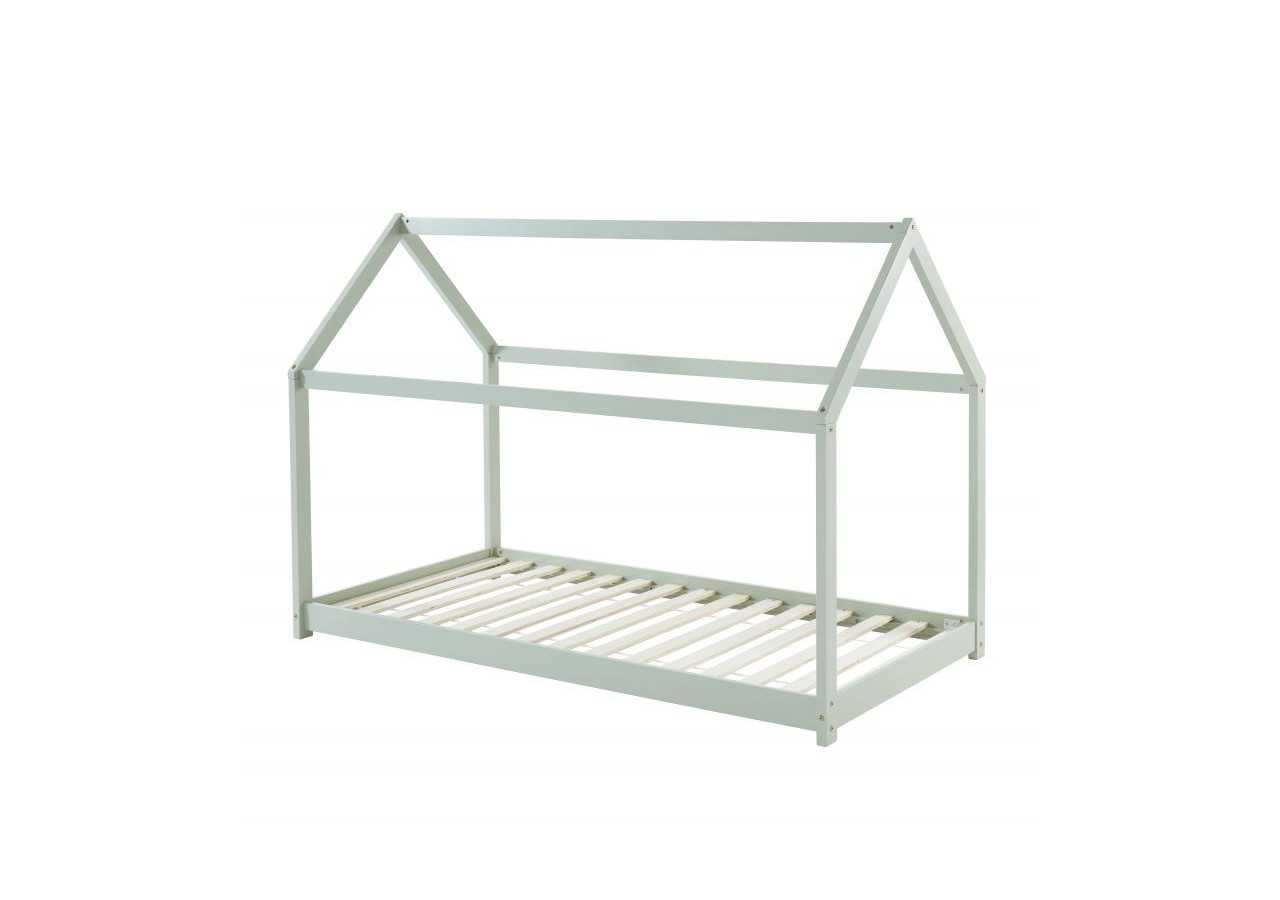 Lit enfant cabane TINY pin vert 90x190 sommier inclus