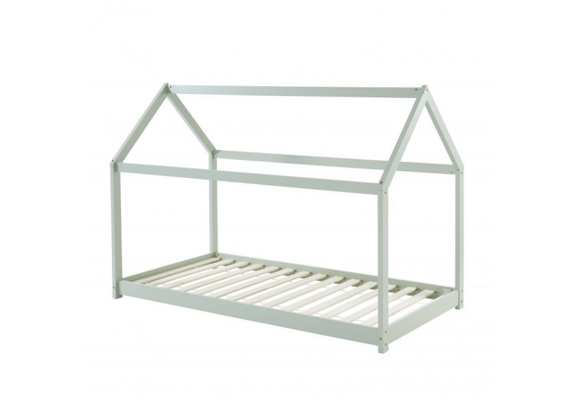 Lit enfant cabane TINY pin vert 90x190 sommier inclus