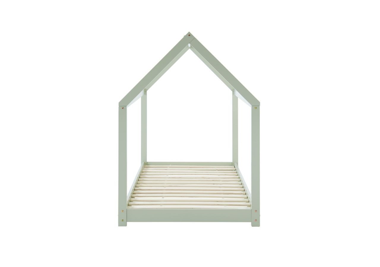 Lit enfant cabane TINY pin vert 90x190 sommier inclus