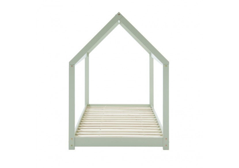 Lit enfant cabane TINY pin vert 90x190 sommier inclus