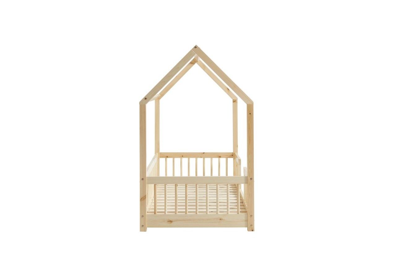 Lit cabane avec barrières TINY pin massif 70x140 sommier inclus