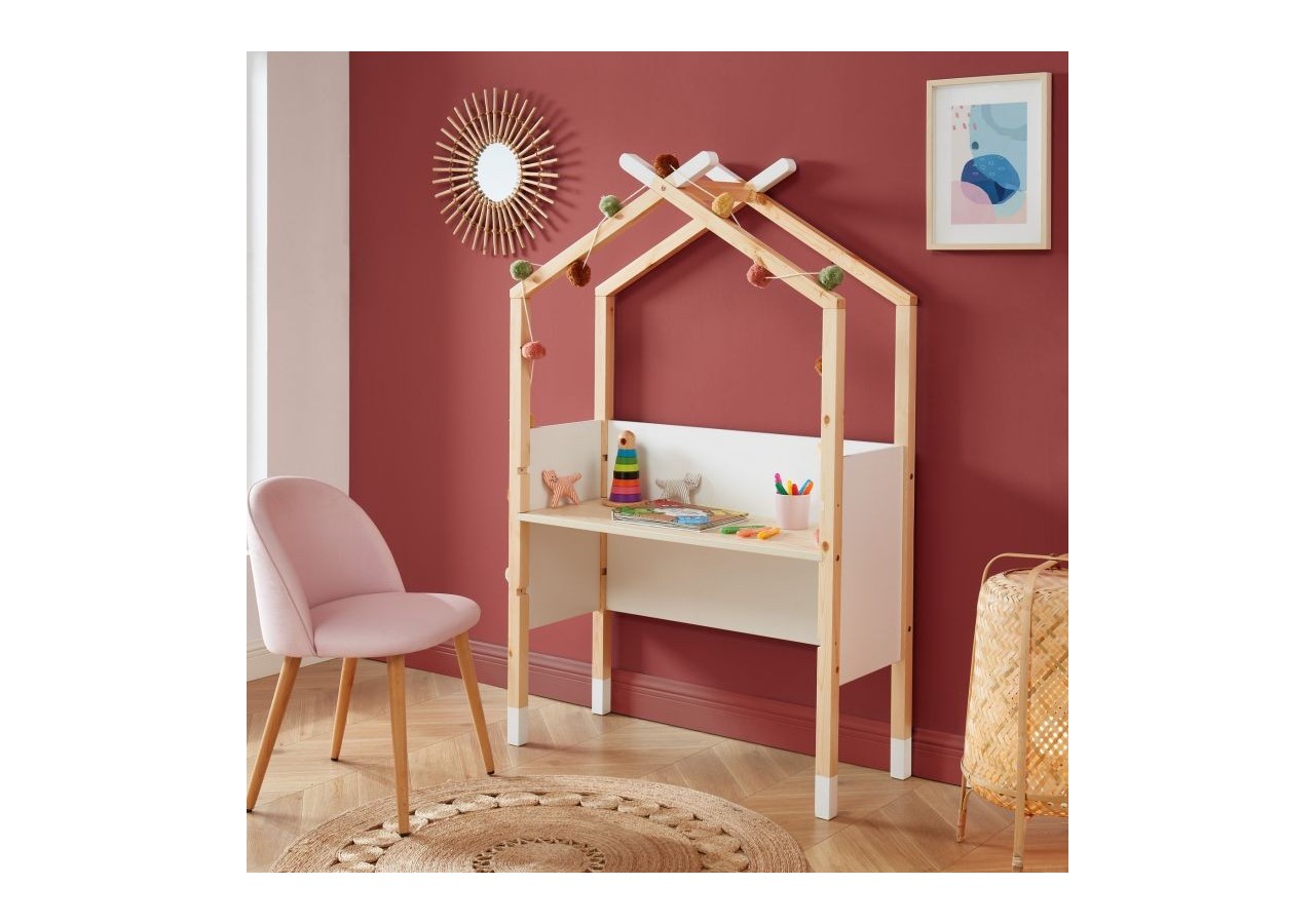 Bureau enfant tipi TINY blanc évolutif