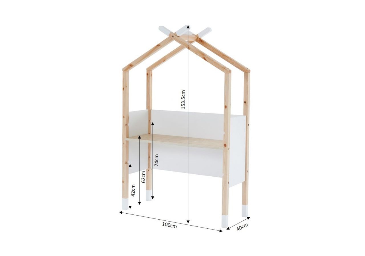 Bureau enfant tipi TINY blanc évolutif