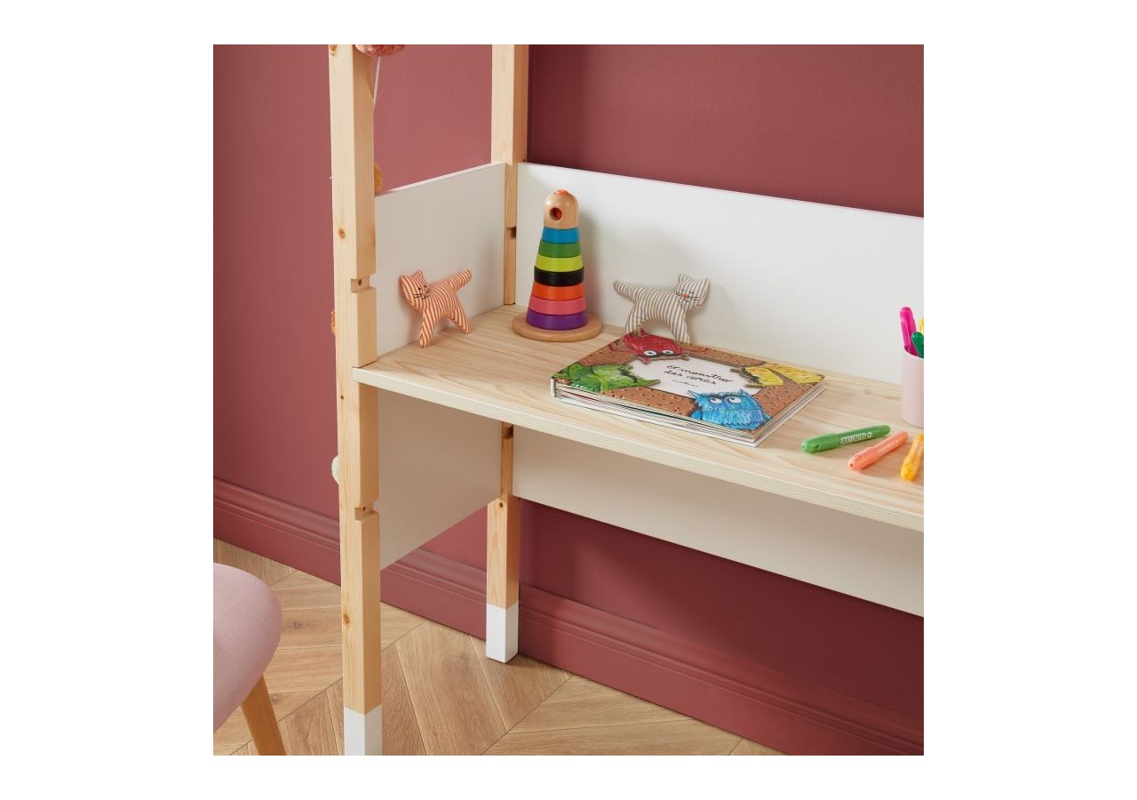 Bureau enfant tipi TINY blanc évolutif