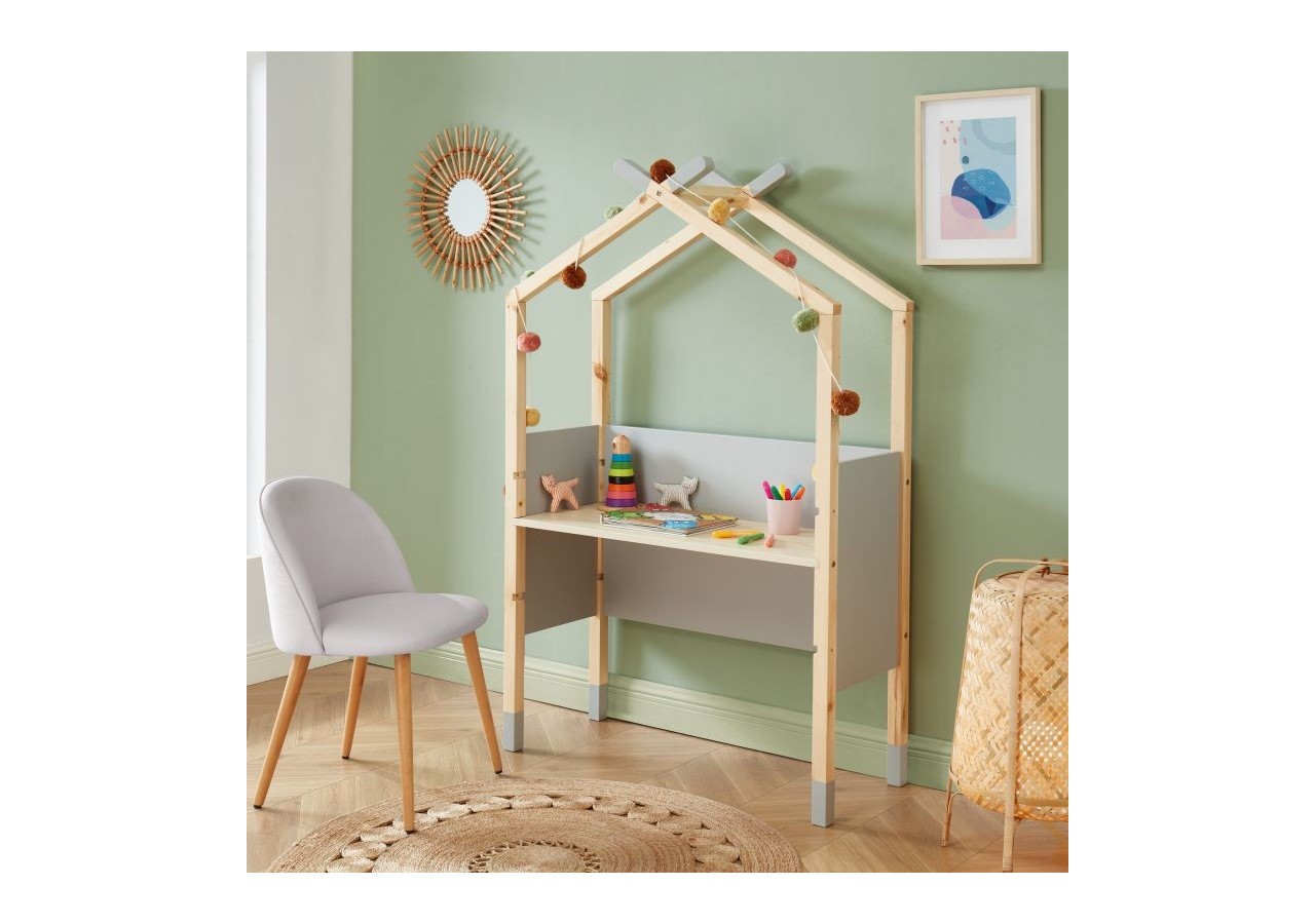 Bureau enfant tipi TINY gris évolutif