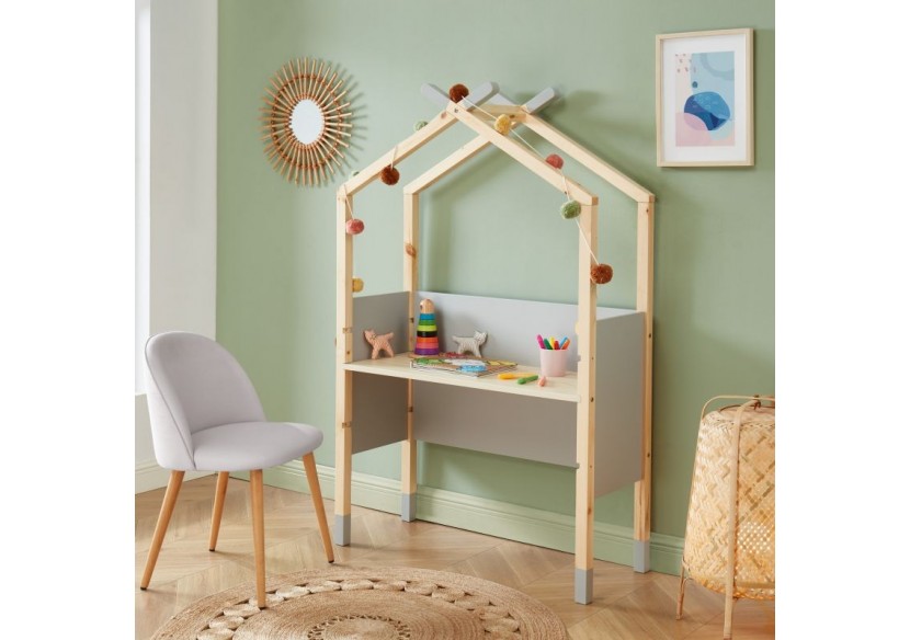 Bureau enfant tipi TINY gris évolutif