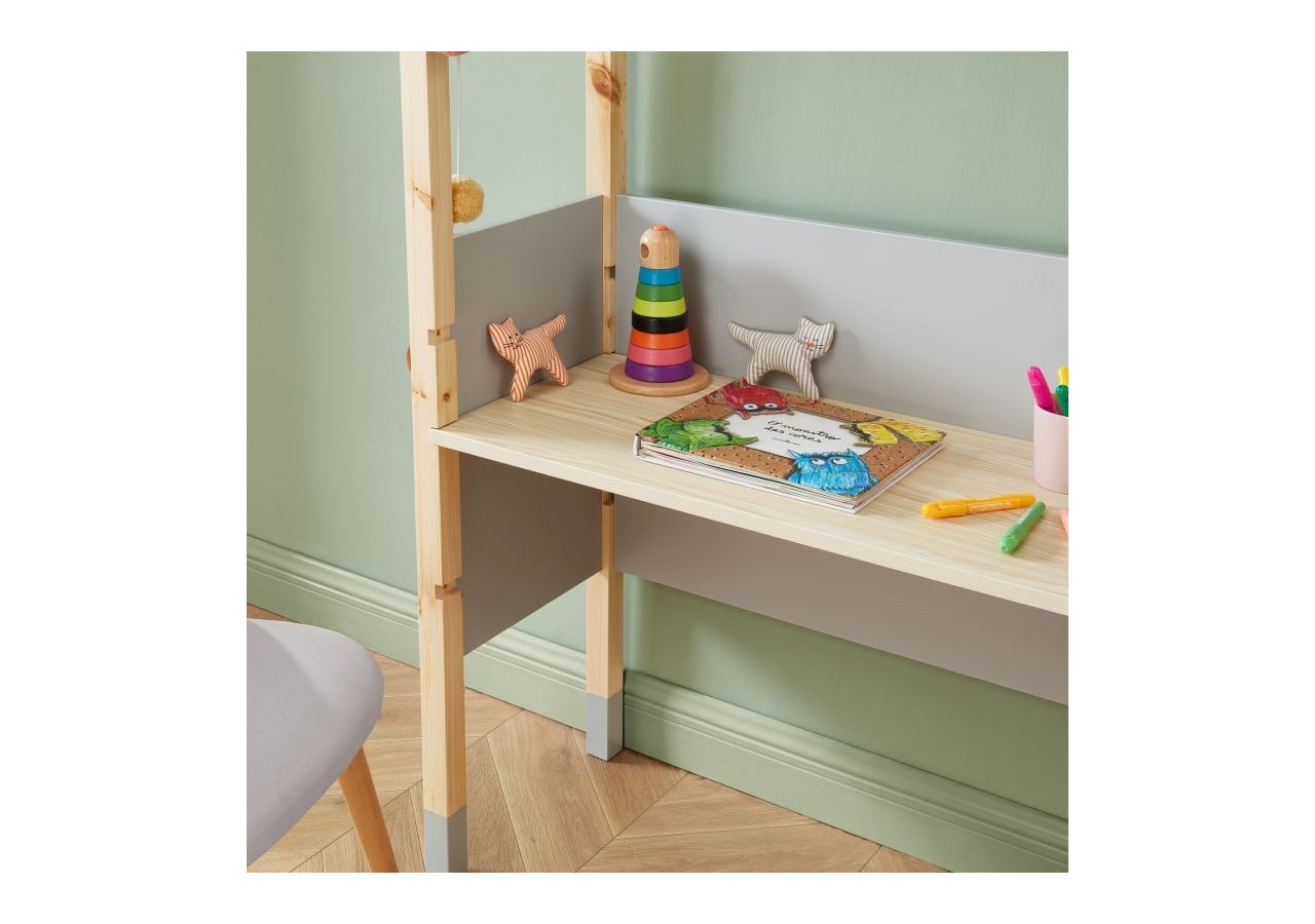 Bureau enfant tipi TINY gris évolutif