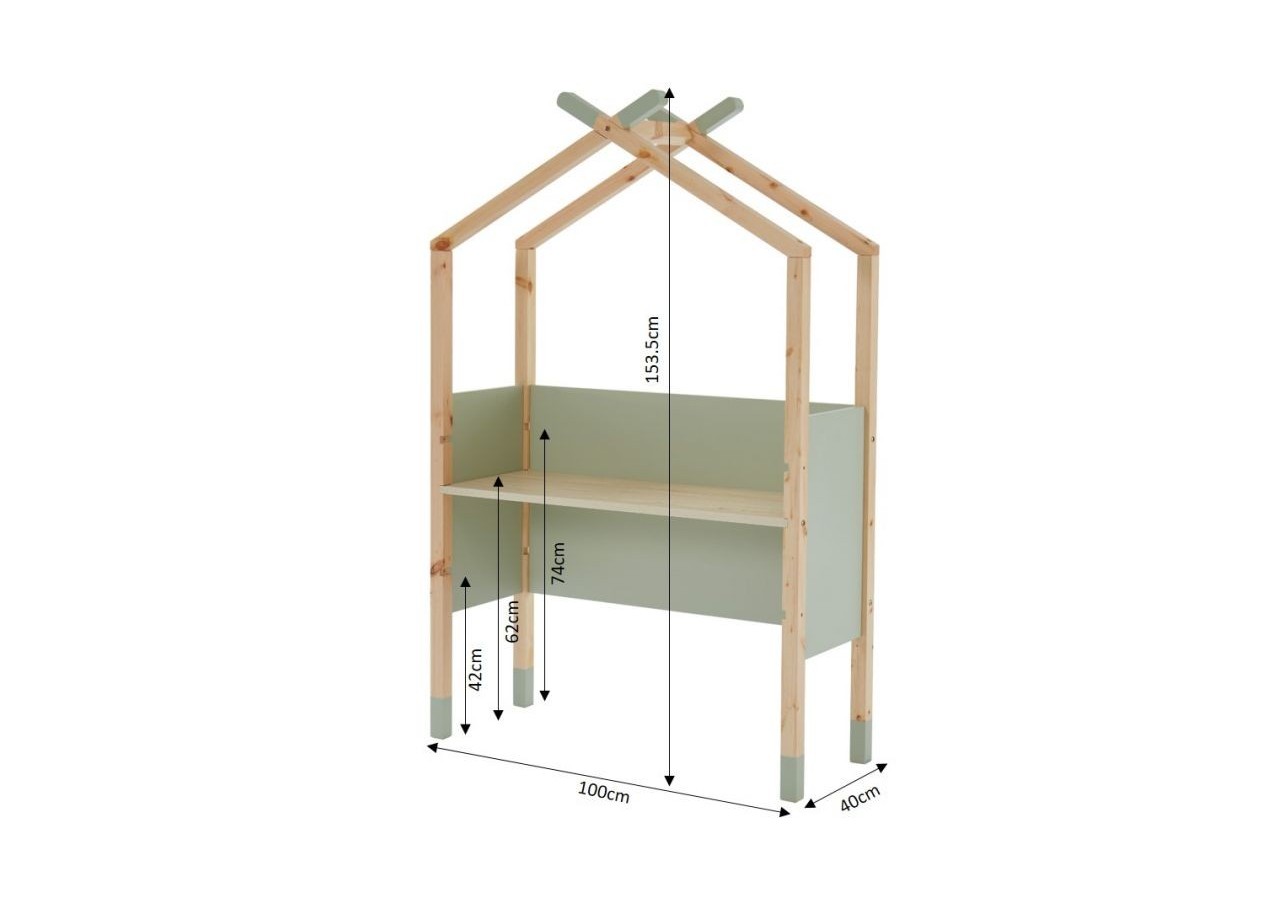 Bureau enfant tipi TINY vert évolutif