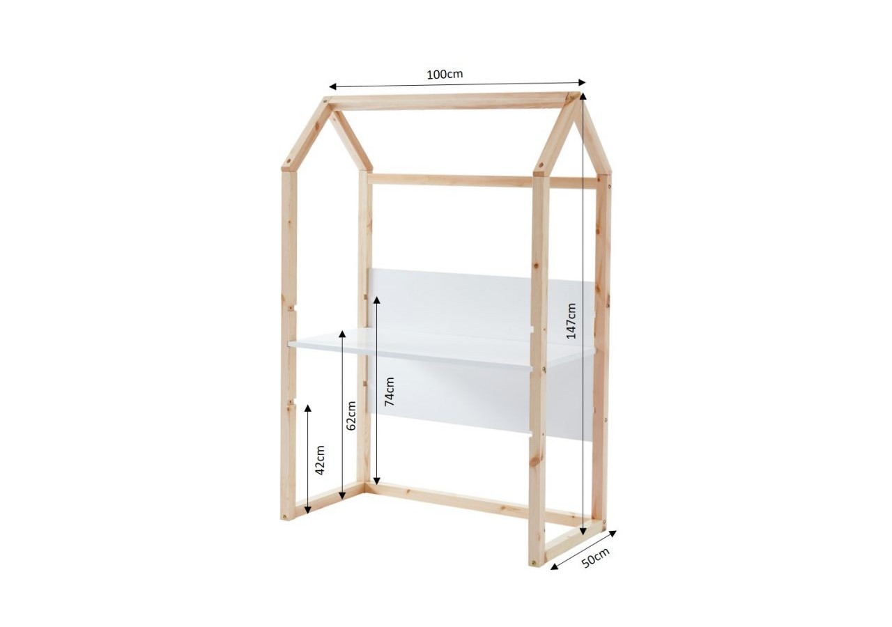 Bureau enfant cabane TINY blanc évolutif