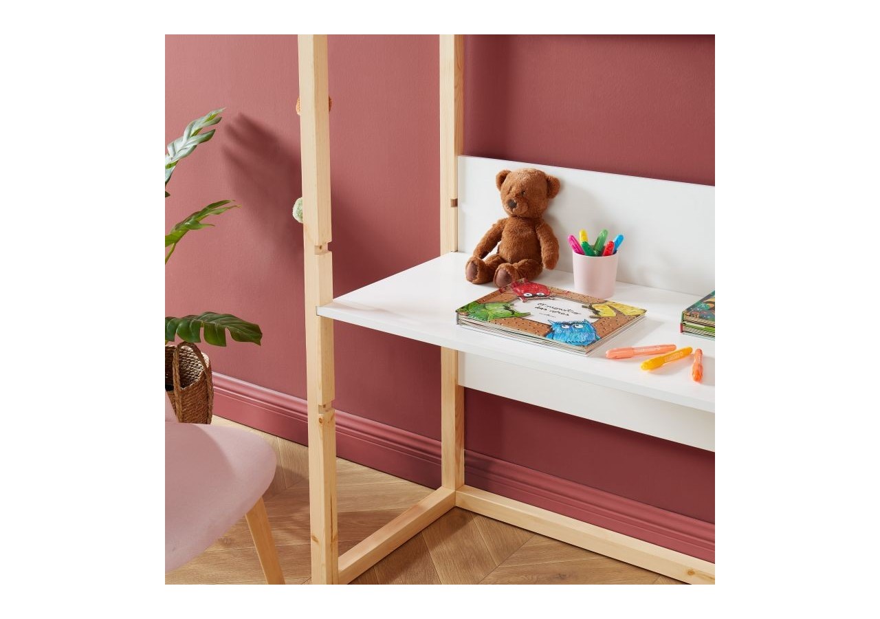 Bureau enfant cabane TINY blanc évolutif