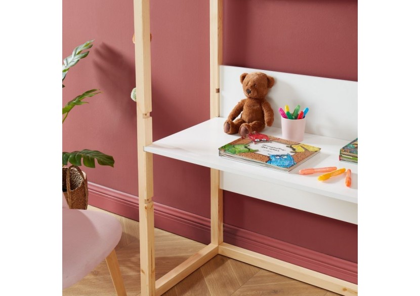 Bureau enfant cabane TINY blanc évolutif