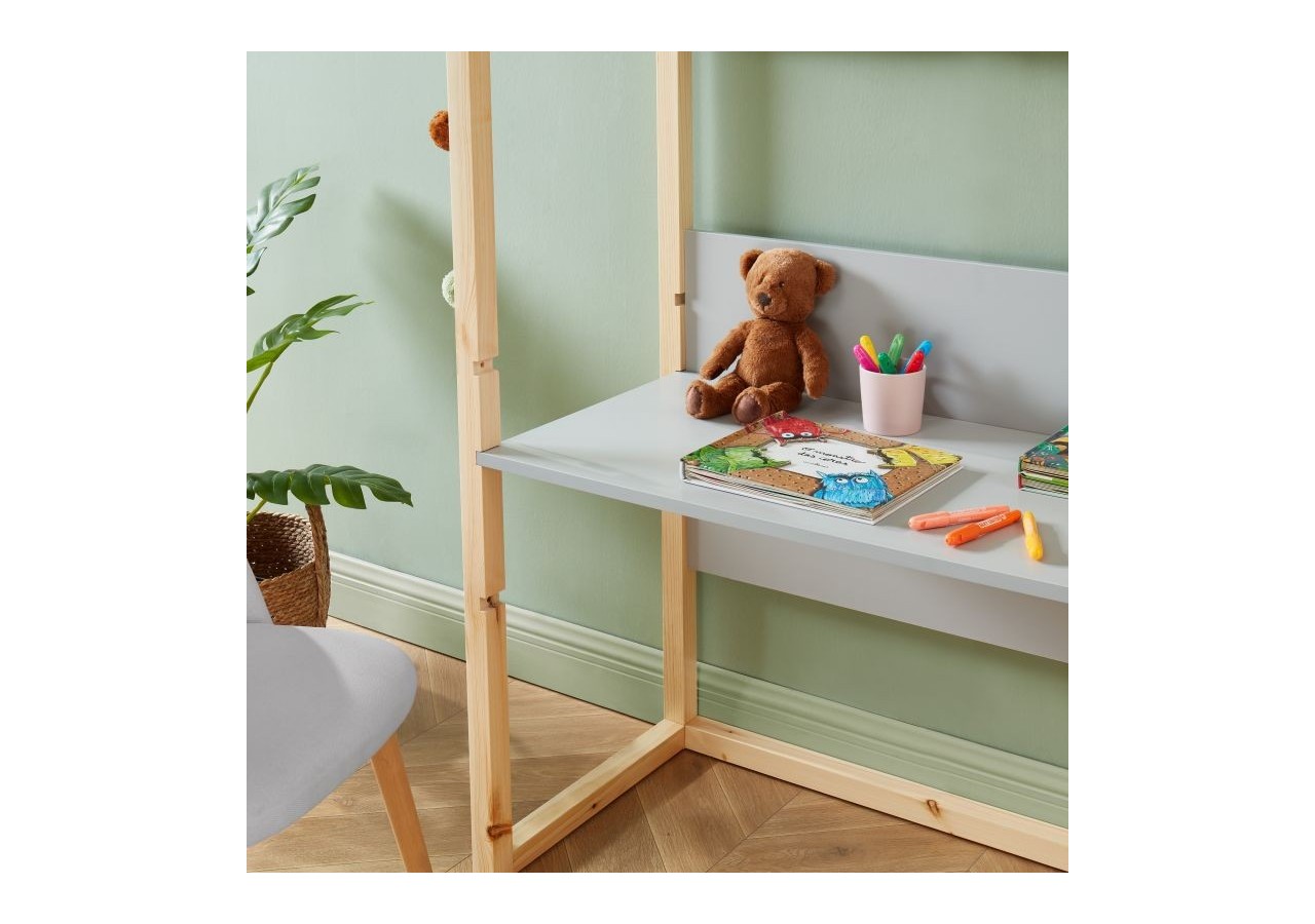 Bureau enfant cabane TINY gris évolutif