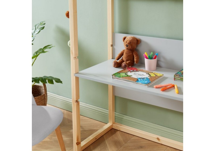 Bureau enfant cabane TINY gris évolutif