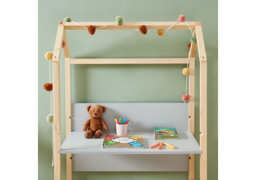 Bureau enfant cabane TINY gris évolutif