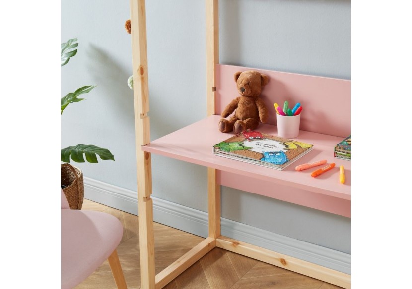 Bureau enfant cabane TINY rose évolutif