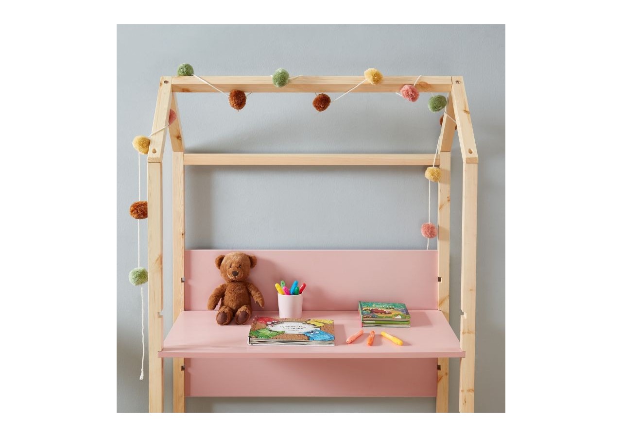 Bureau enfant cabane TINY rose évolutif