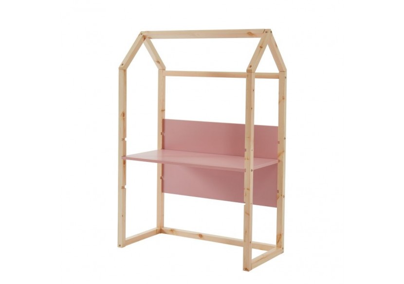 Bureau enfant cabane TINY rose évolutif