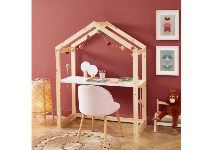 Bureau enfant cabane TINY blanc évolutif 2