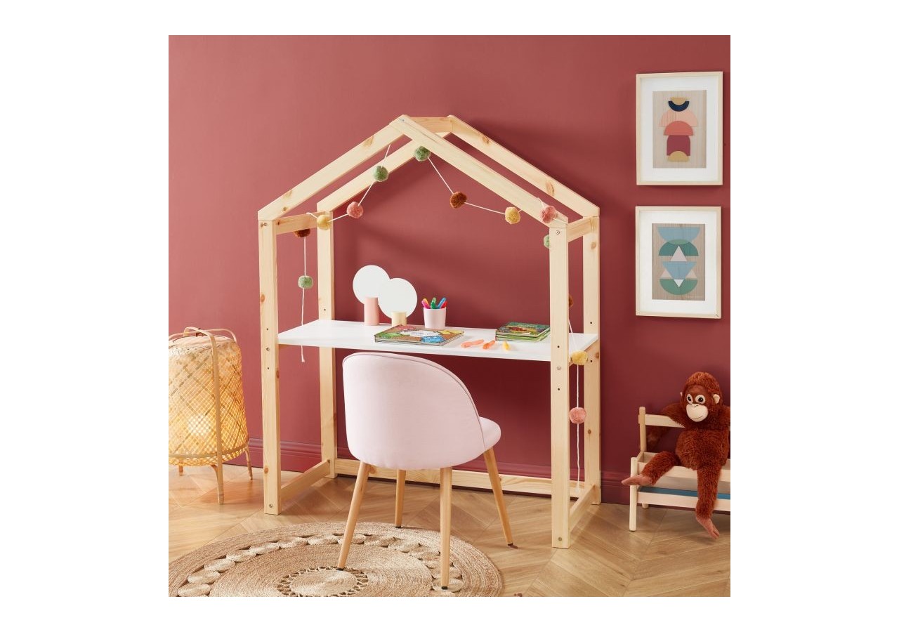 Bureau enfant cabane TINY blanc évolutif