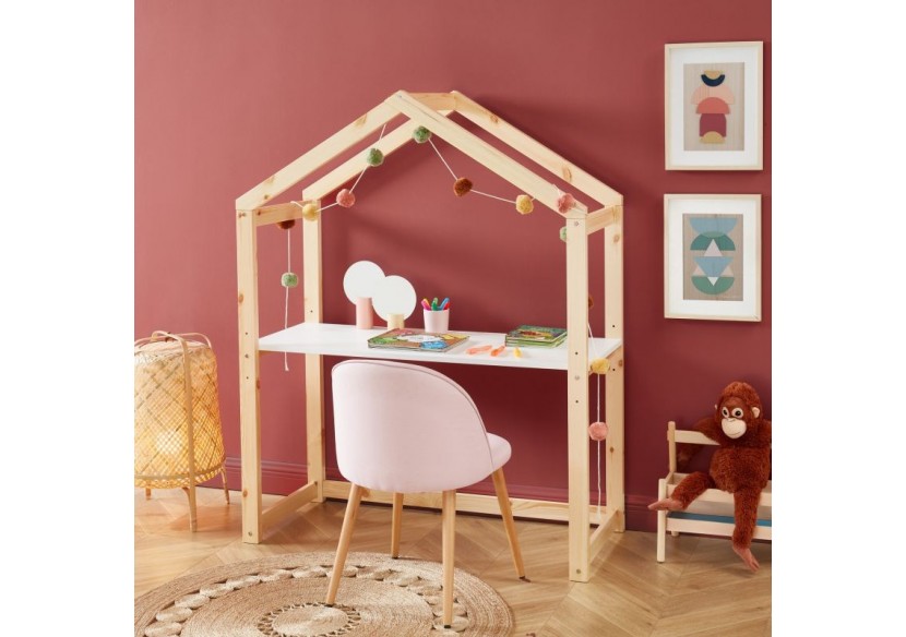 Bureau enfant cabane TINY blanc évolutif