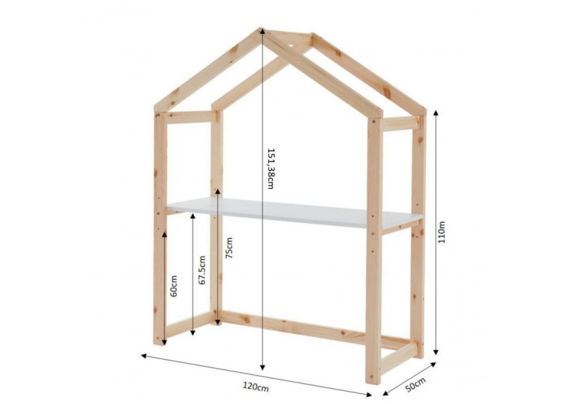 Bureau enfant cabane TINY blanc évolutif