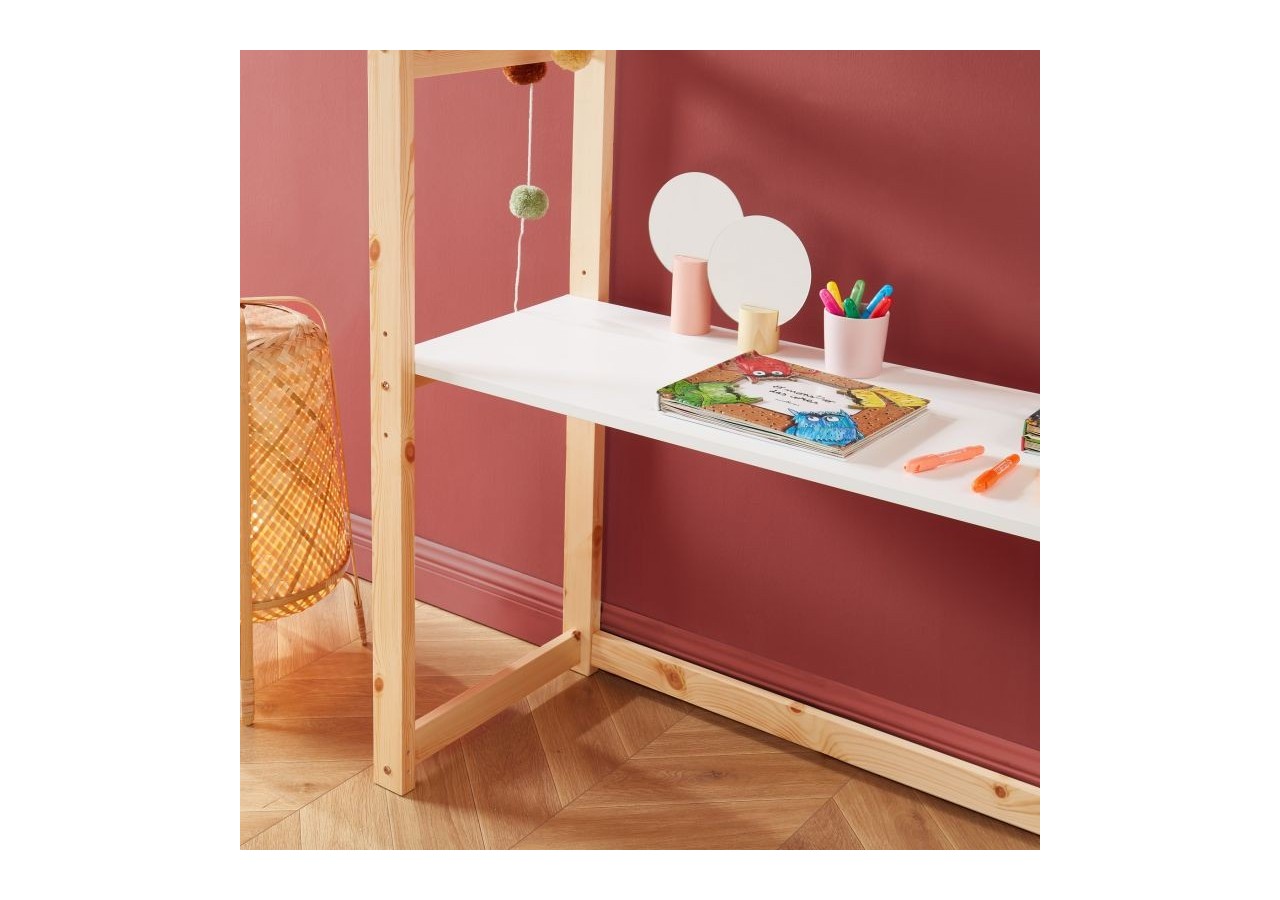 Bureau enfant cabane TINY blanc évolutif
