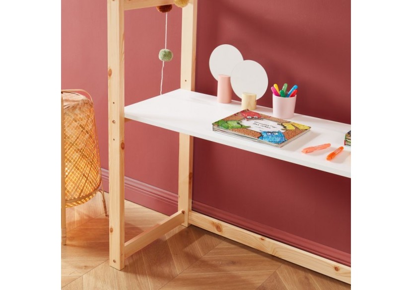 Bureau enfant cabane TINY blanc évolutif