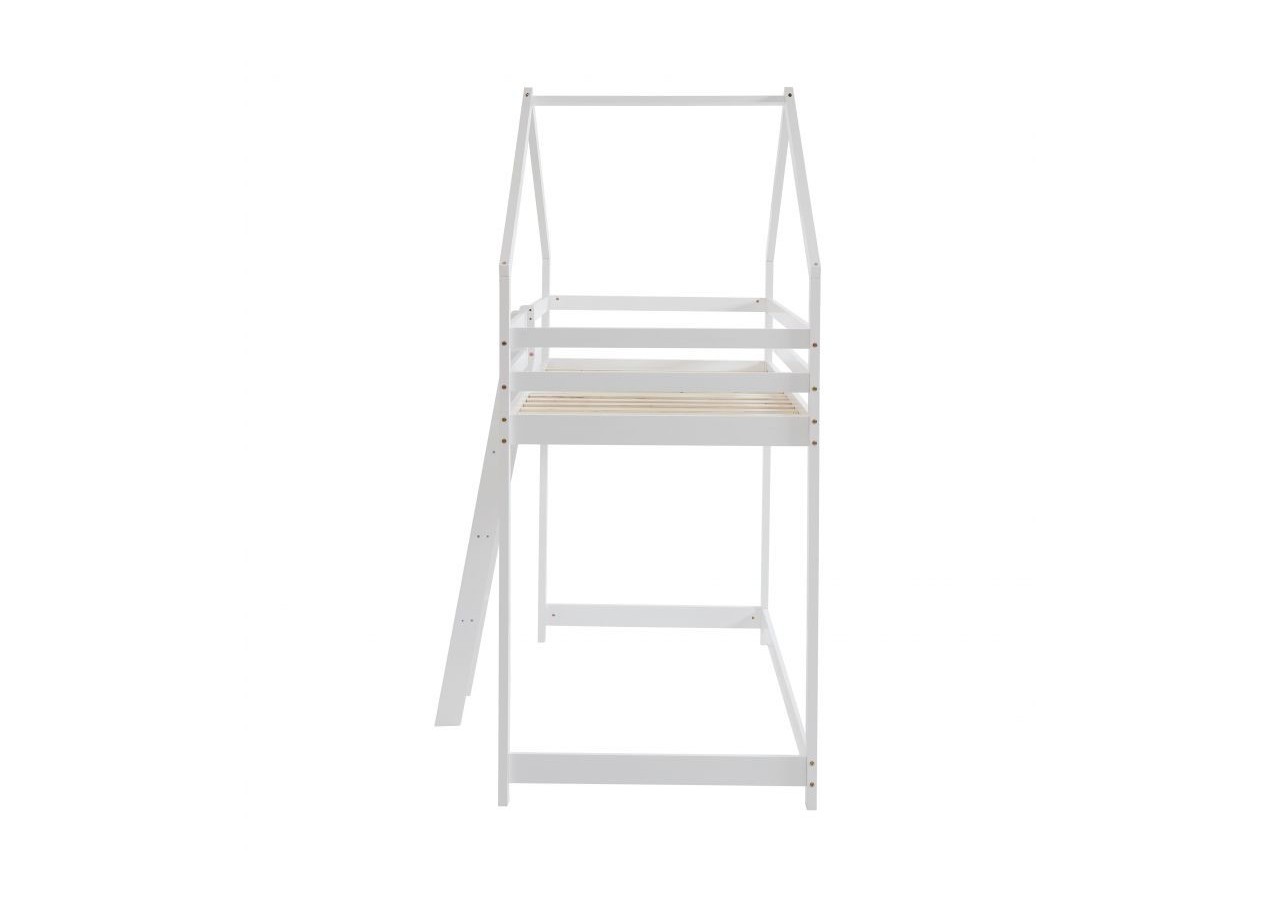 Lit mezzanine TINY pin blanc 90x190 sommier inclus